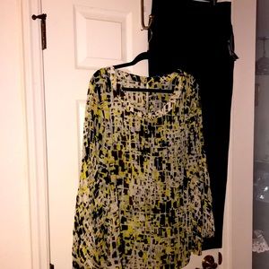 Plus Pleated Bell-Sleeved Top & Chances R Fleece Leggings